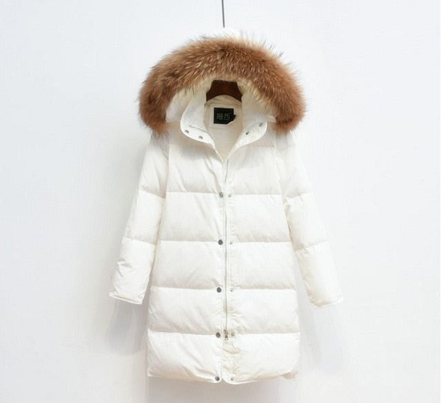 Street Wave Arctic Luxe Long Down Coat For Women With Detachable Fur Hood Premium Warmth