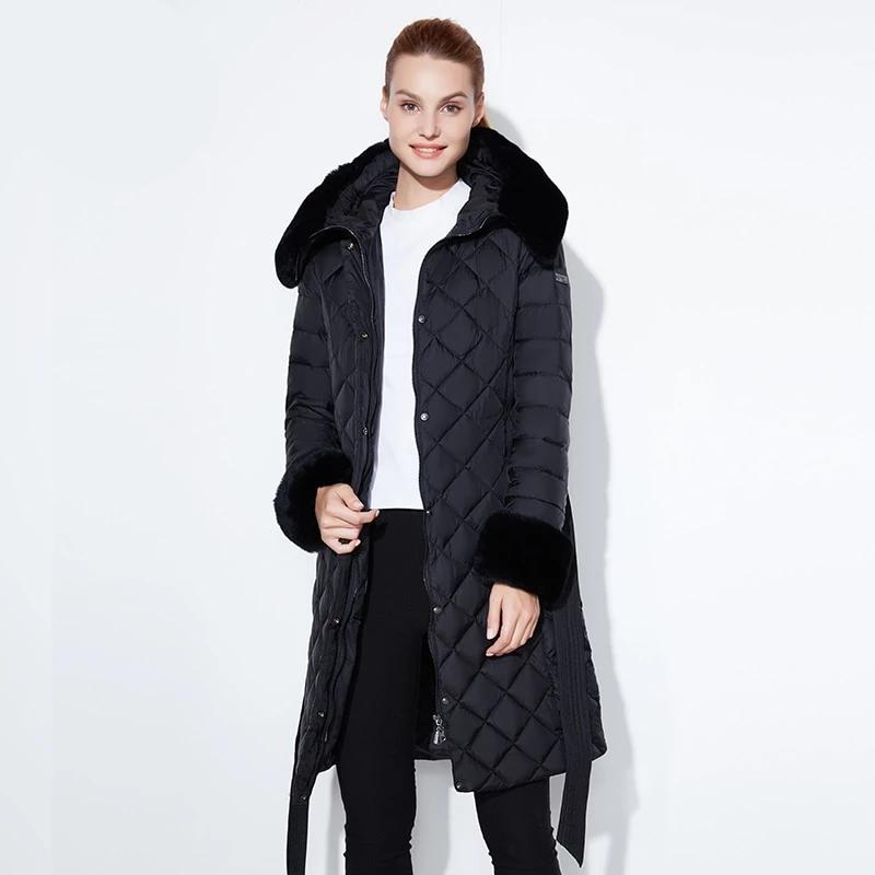 Street-wave Quilted Coat With Cozy Fur Collar For Women