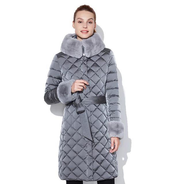 Street-wave Quilted Coat With Cozy Fur Collar For Women