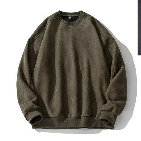 Men's Suede Oversized Sweatshirt Pullover by Street-Wave for Fall and Winter Casual Comfort