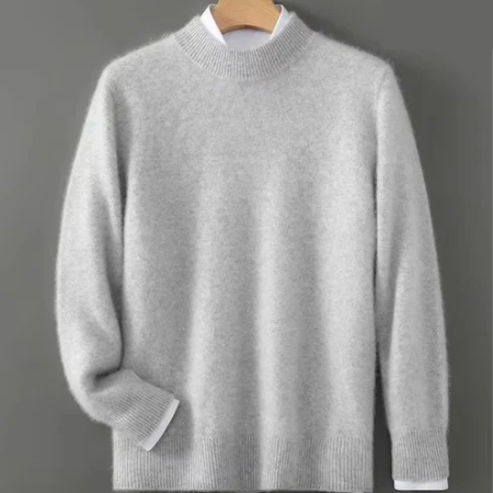 Street-Wave Mens Thick Knit Wool Crewneck Sweater Warm Casual Pullover For Fall And Winter