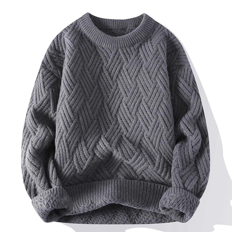 Streetwave Kjell Textured Crewneck Pullover for Men Warm Breathable Knit Sweater