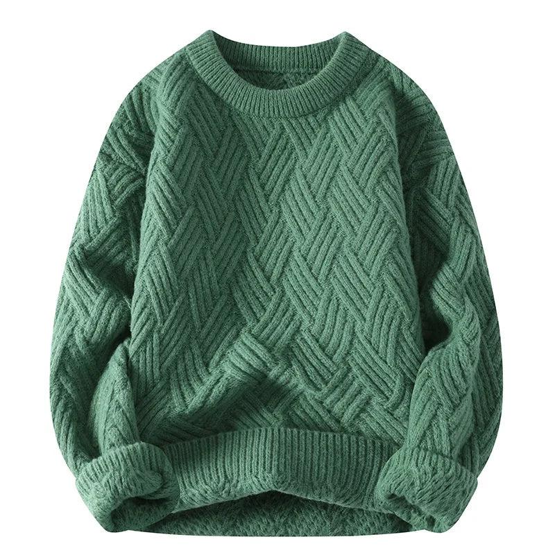 Streetwave Kjell Textured Crewneck Pullover for Men Warm Breathable Knit Sweater