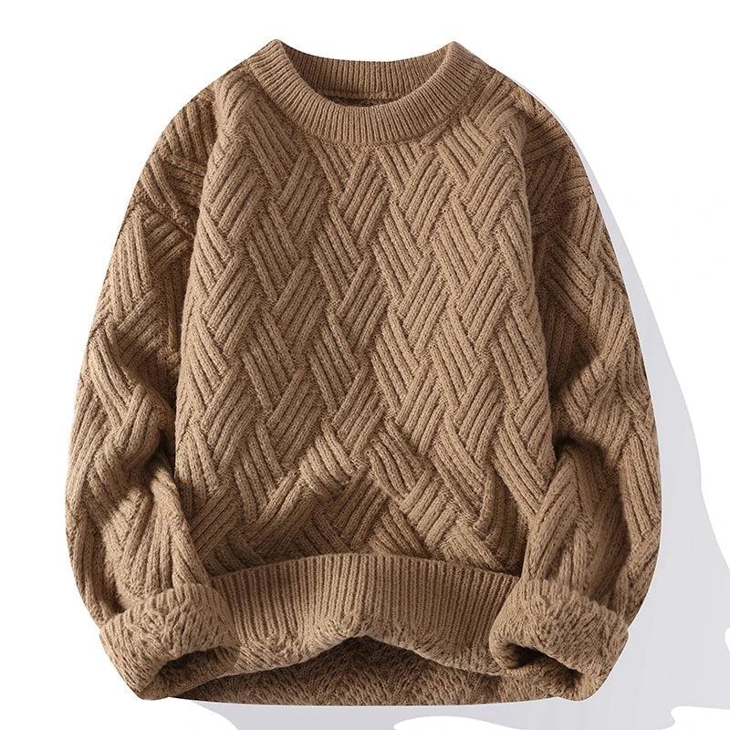 Streetwave Kjell Textured Crewneck Pullover for Men Warm Breathable Knit Sweater