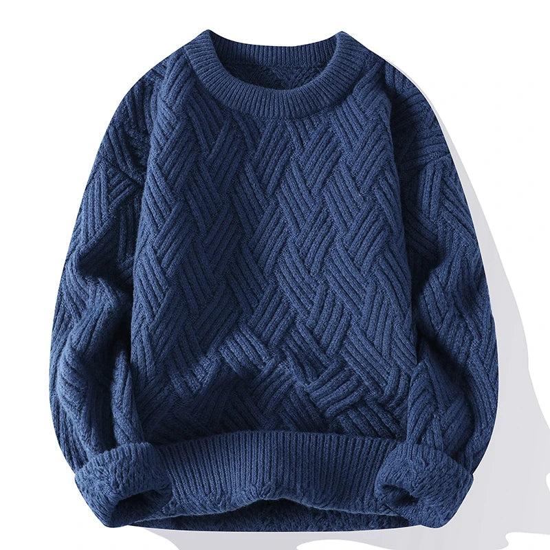 Streetwave Kjell Textured Crewneck Pullover for Men Warm Breathable Knit Sweater