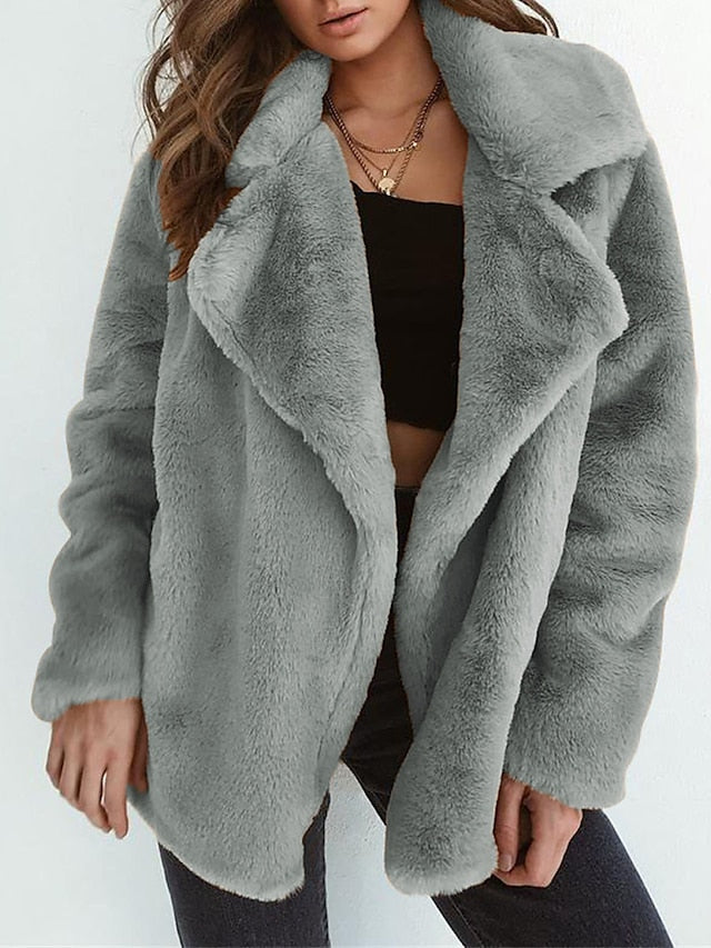Street-wave Pink Faux Fur Coat For Women Cozy Luxe Outerwear With Soft Comfort And Style