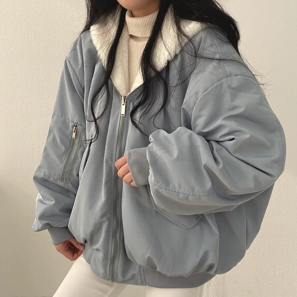 Streetwave Womens Cotton Coat With Cozy Faux Shearling Lining Insulating Cotton Filling And Hood
