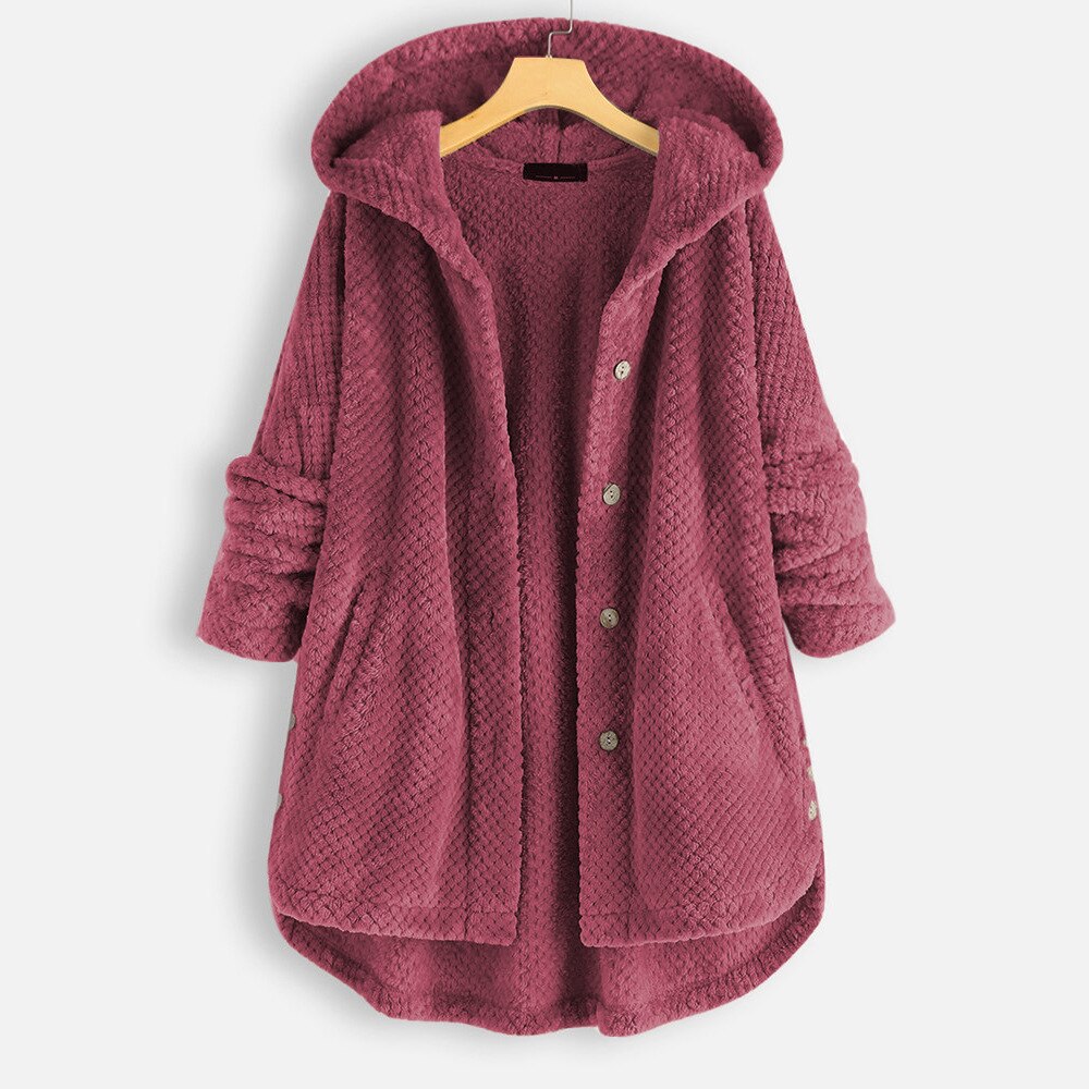 Streetwave Womens Plush Hoodie Jacket Cozy Fleece Warm Coat For Women Stylish Comfort