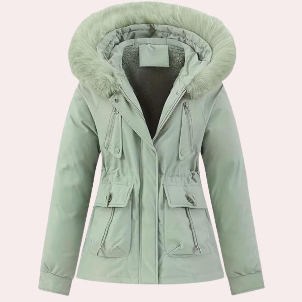 Street-wave Womens Winter Jacket With Hood And Warm Lining Tailored Fit Cozy Cold Weather Coat