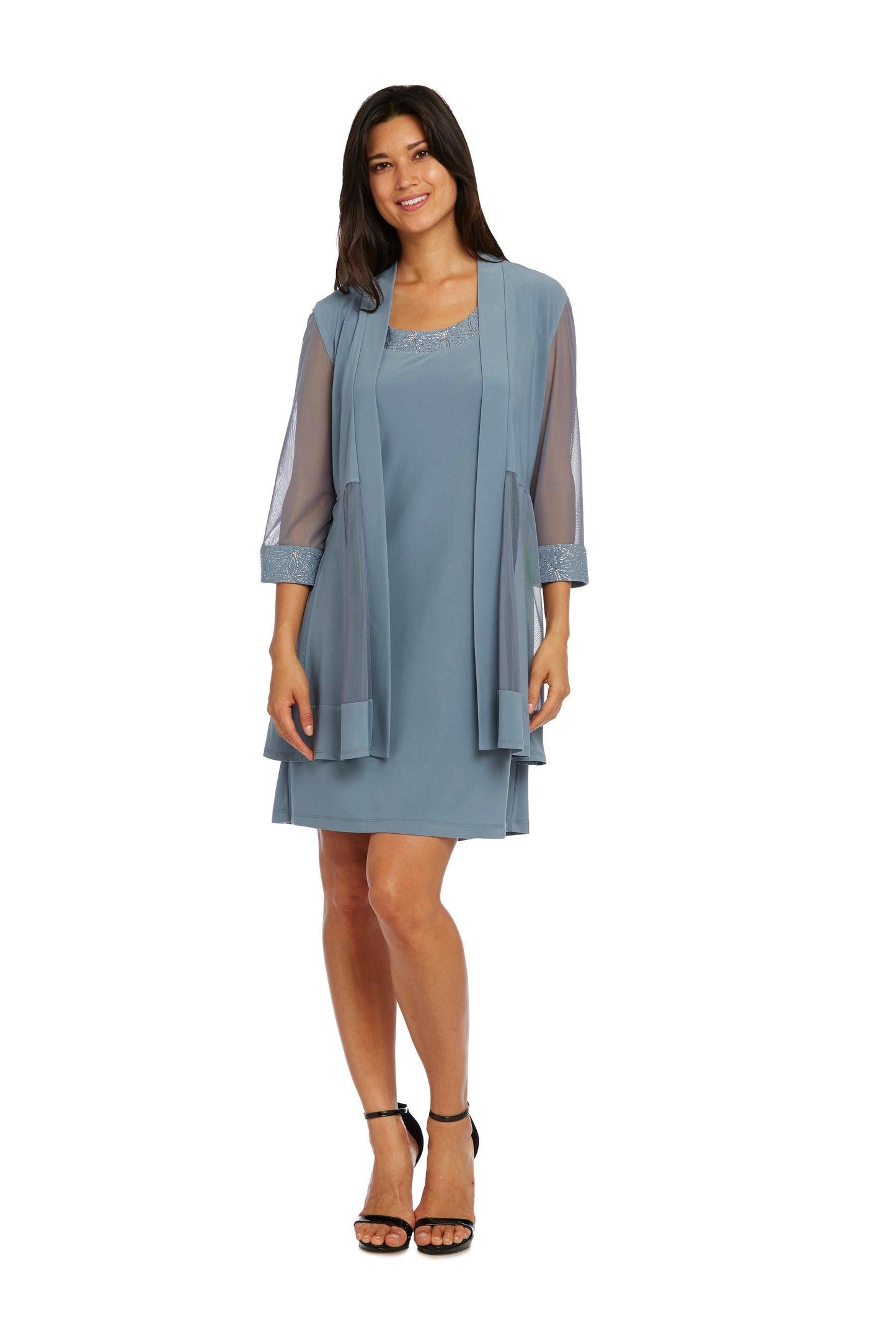 Mother Of The Bride Dress RM Richards Short Sheer Sleeves Elegant MOB