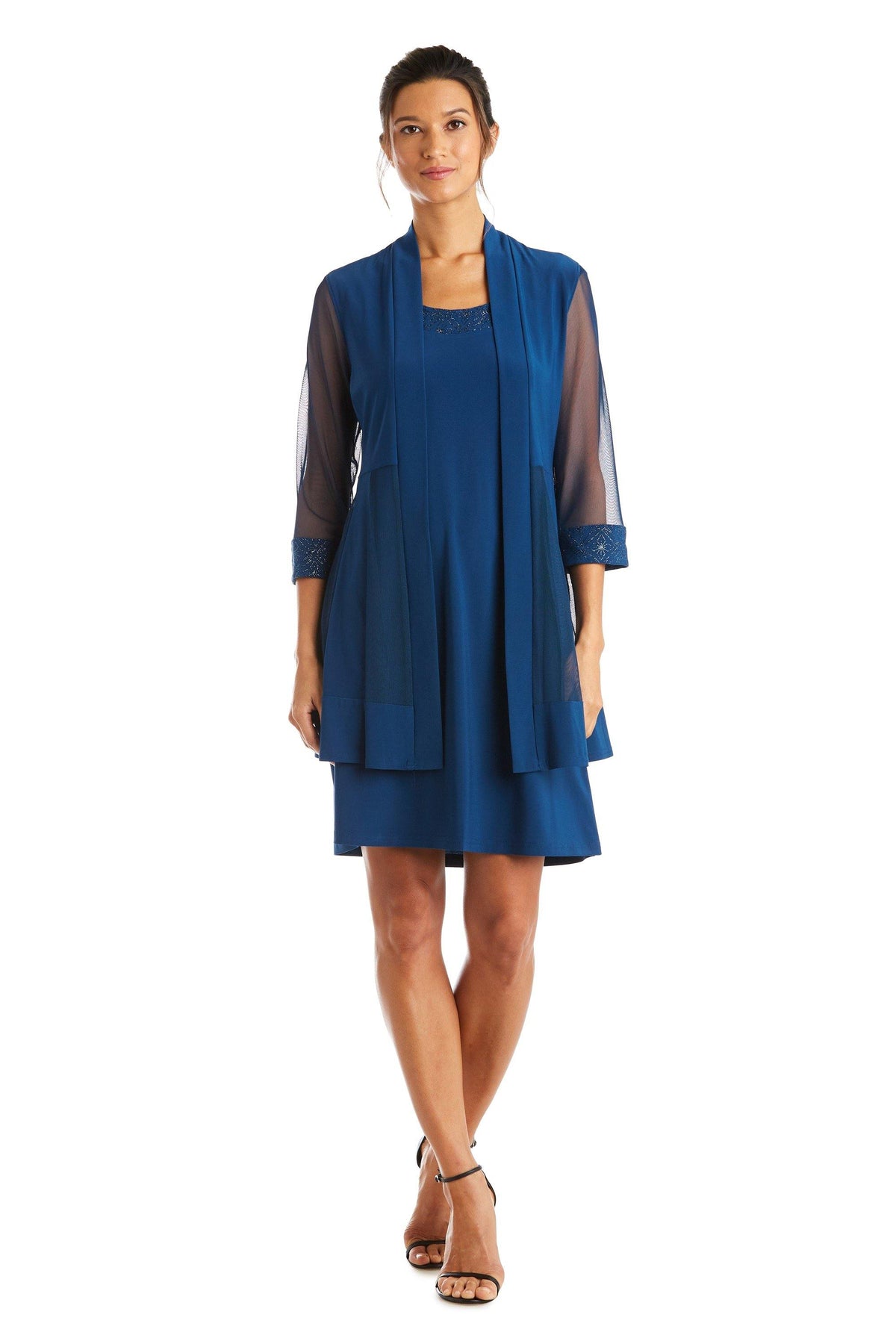 Mother Of The Bride Dress RM Richards Short Sheer Sleeves Elegant MOB