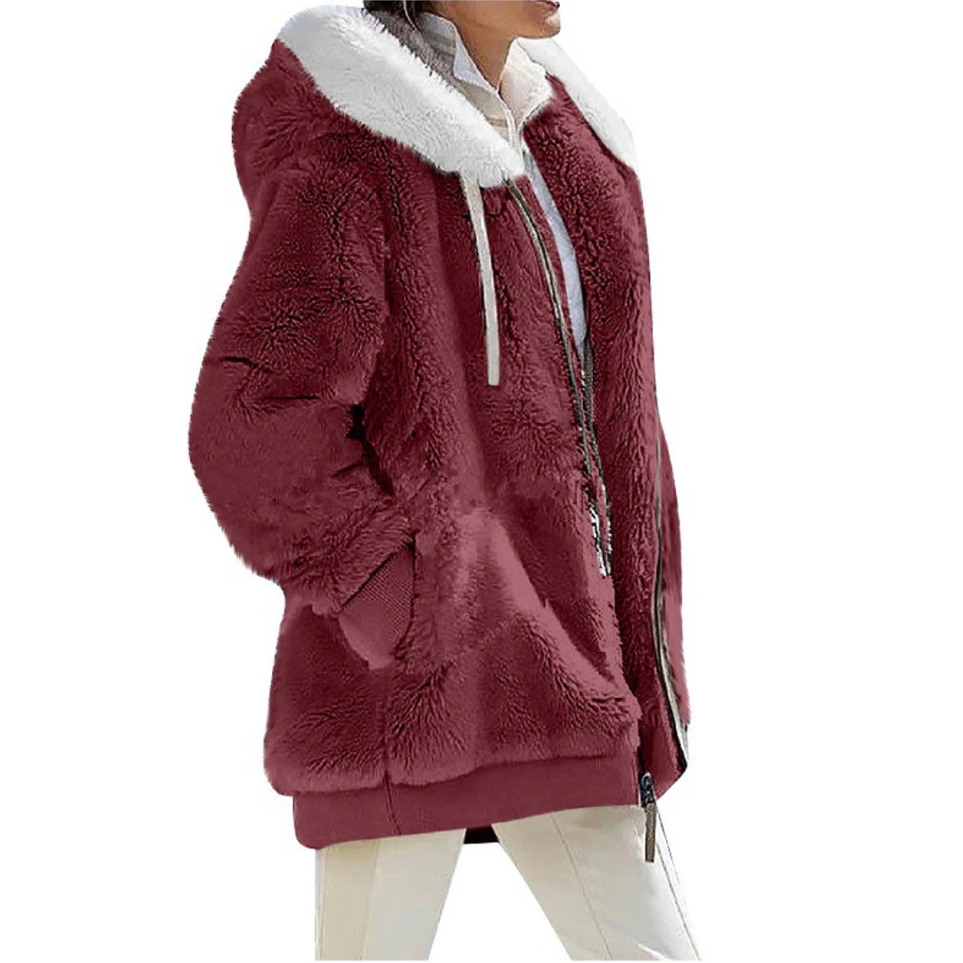 Street-Wave Cashmere Fleece Cardigan Warm Plush Comfort for Fashion Forward Women