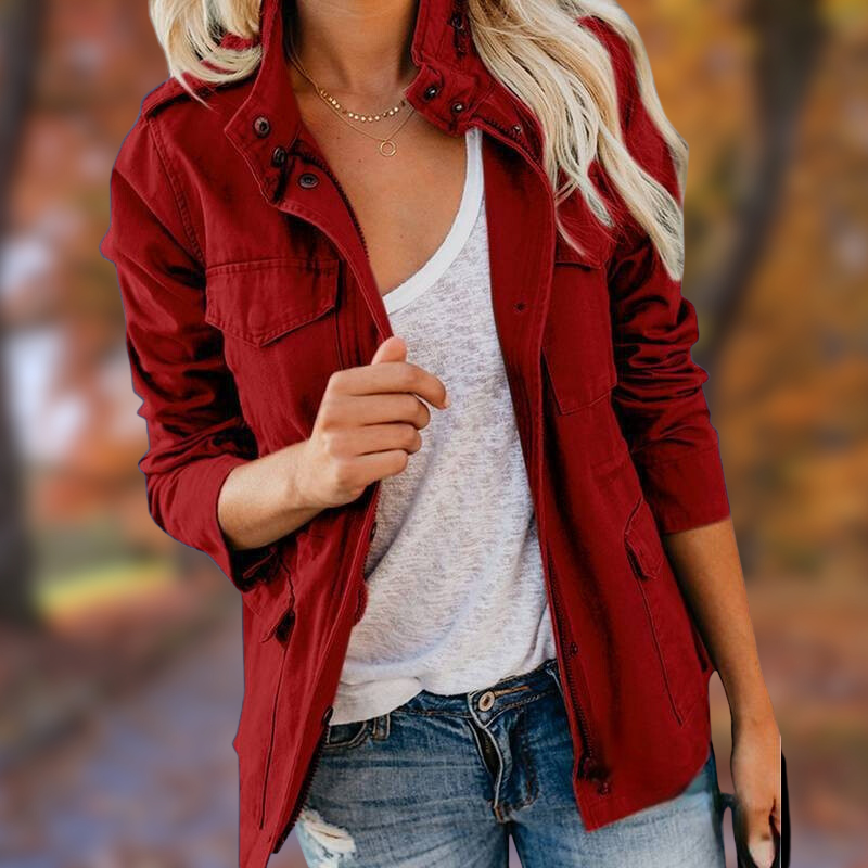 Street-wave Multi Pocket Jacket For Women Trendy Casual Outerwear With Practical Pockets