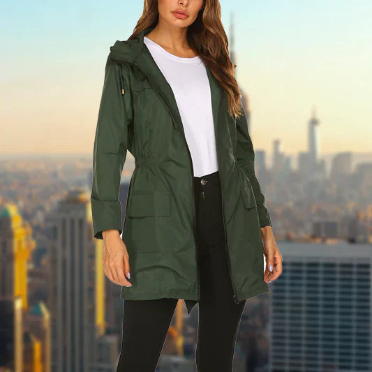 Street-Wave Waterproof Rain Jacket For Women Outdoor Lightweight Cozy Durable Chic