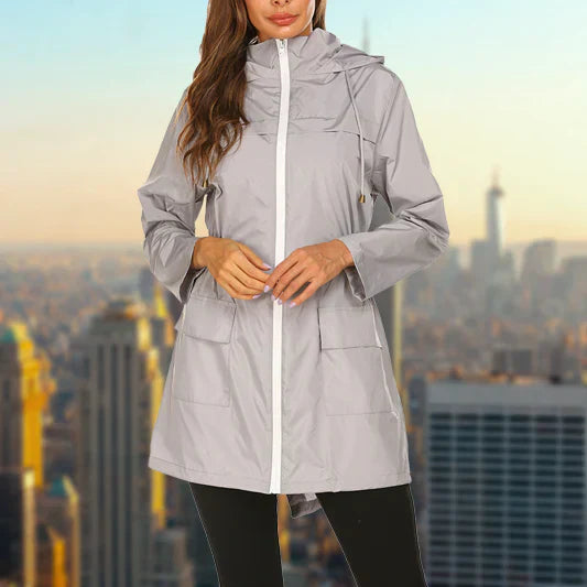 Street-Wave Waterproof Rain Jacket For Women Outdoor Lightweight Cozy Durable Chic