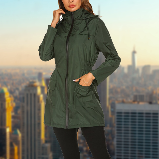 Street-wave Womens Waterproof Outdoor Rain Jacket With Windproof Design And Comfortable Fit