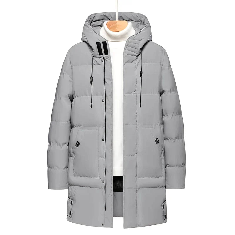Street Wave Long Down Coat For Men Ultra Warm Insulated Puffer Jacket For Winter