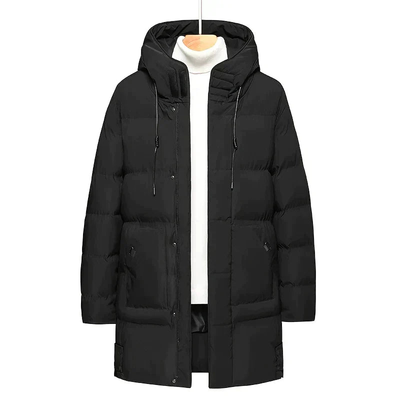 Street Wave Long Down Coat For Men Ultra Warm Insulated Puffer Jacket For Winter