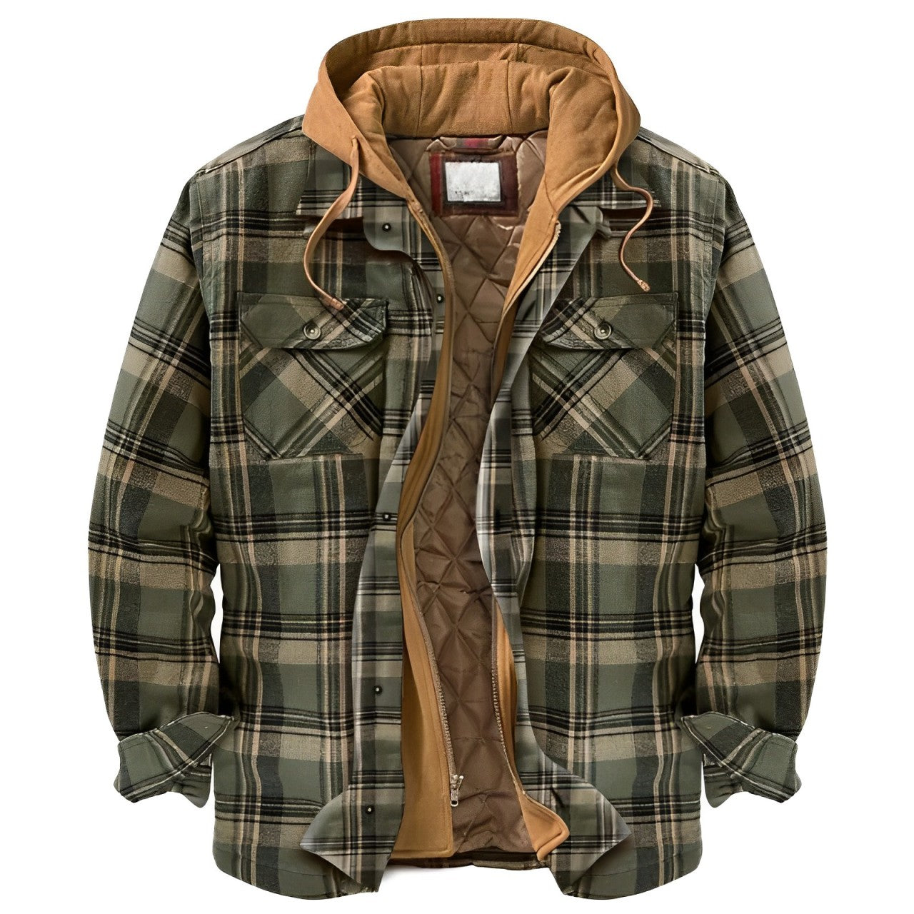 Streetwave Warm Plaid Hoodie Jacket For Men With Cozy Lining And Hood For Cold Weather Wear