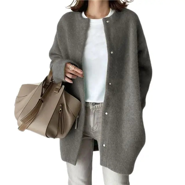 Street-Wave Retro Knit Cardigan Cozy Vintage Inspired Layering for Women Wardrobe Essential