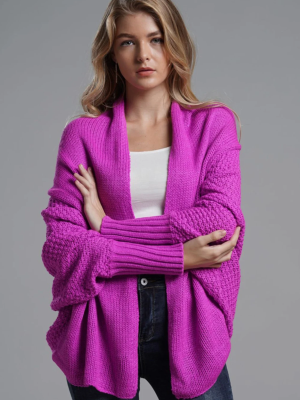 Street-wave Batwing Vest For Women Cozy Warmth Stylish Layering Knit Cardigan Everyday Wear
