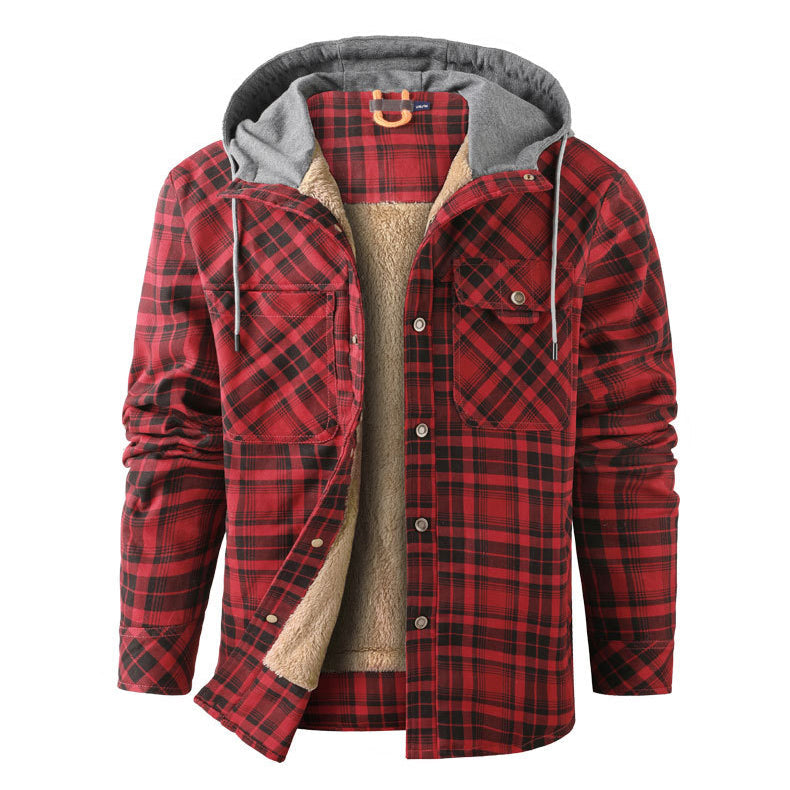 Street-Wave Hooded Plaid Flannel Jacket For Fall Warmth And Urban Everyday Comfort