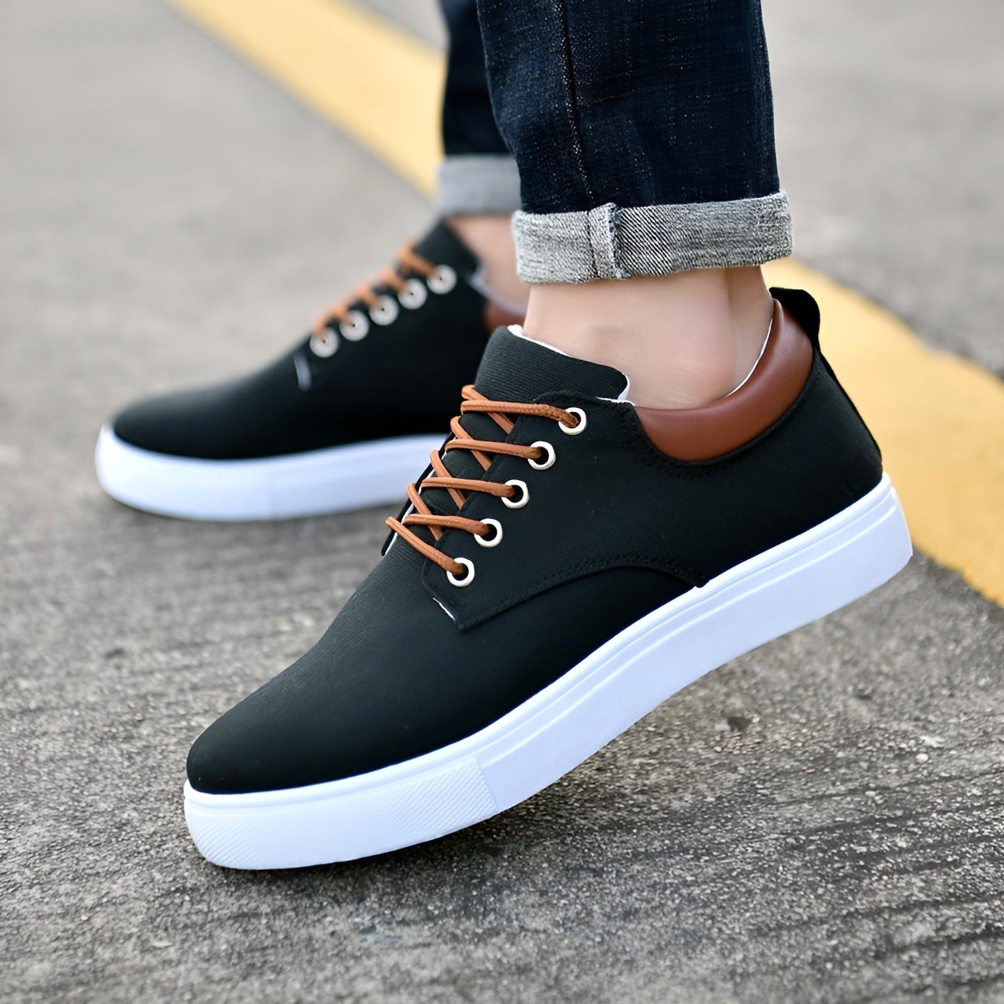 Street Wave Mens Canvas Sneakers With Cushioned Insole And Supportive Sole For All Day Comfort