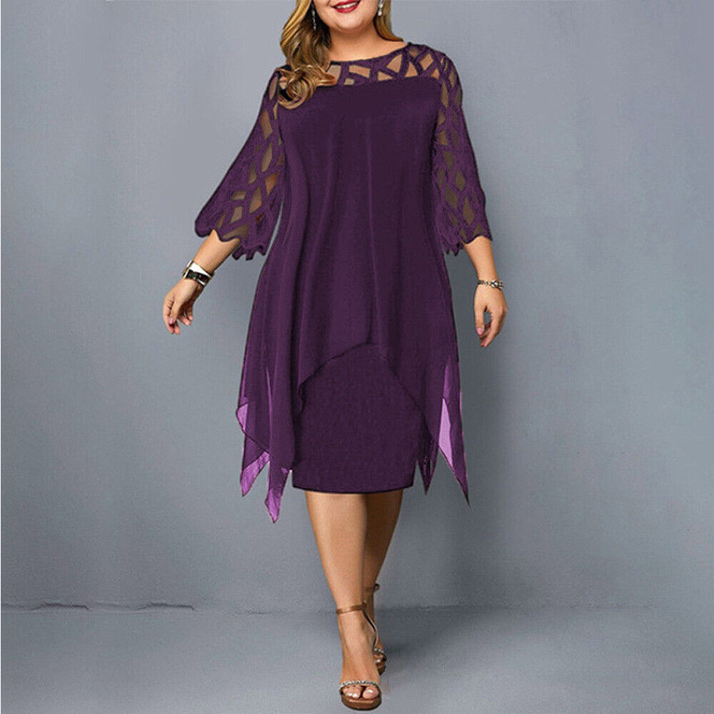 Plus Size Midi Dress StreetWave Elegant Flattering Fit For Women