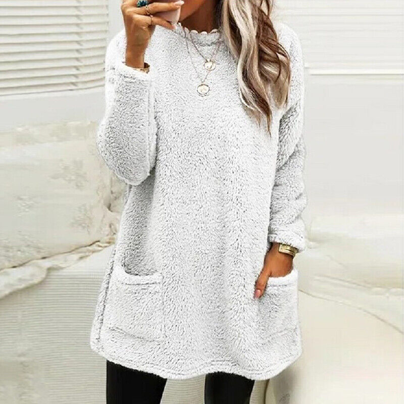 Street Wave Cozy Oversized Fuzzy Knit Sweater For Women Warm And Soft Pullover For Fall Winter
