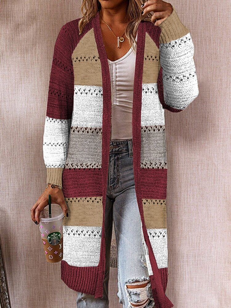 Street-wave Women Knit Cardigan Cozy Warmth Stylish Layering Sweater for Everyday Wear