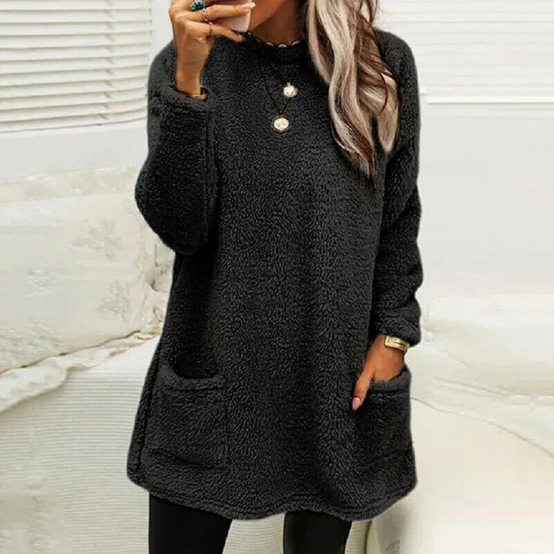 Street Wave Cozy Oversized Fuzzy Knit Sweater For Women Warm And Soft Pullover For Fall Winter