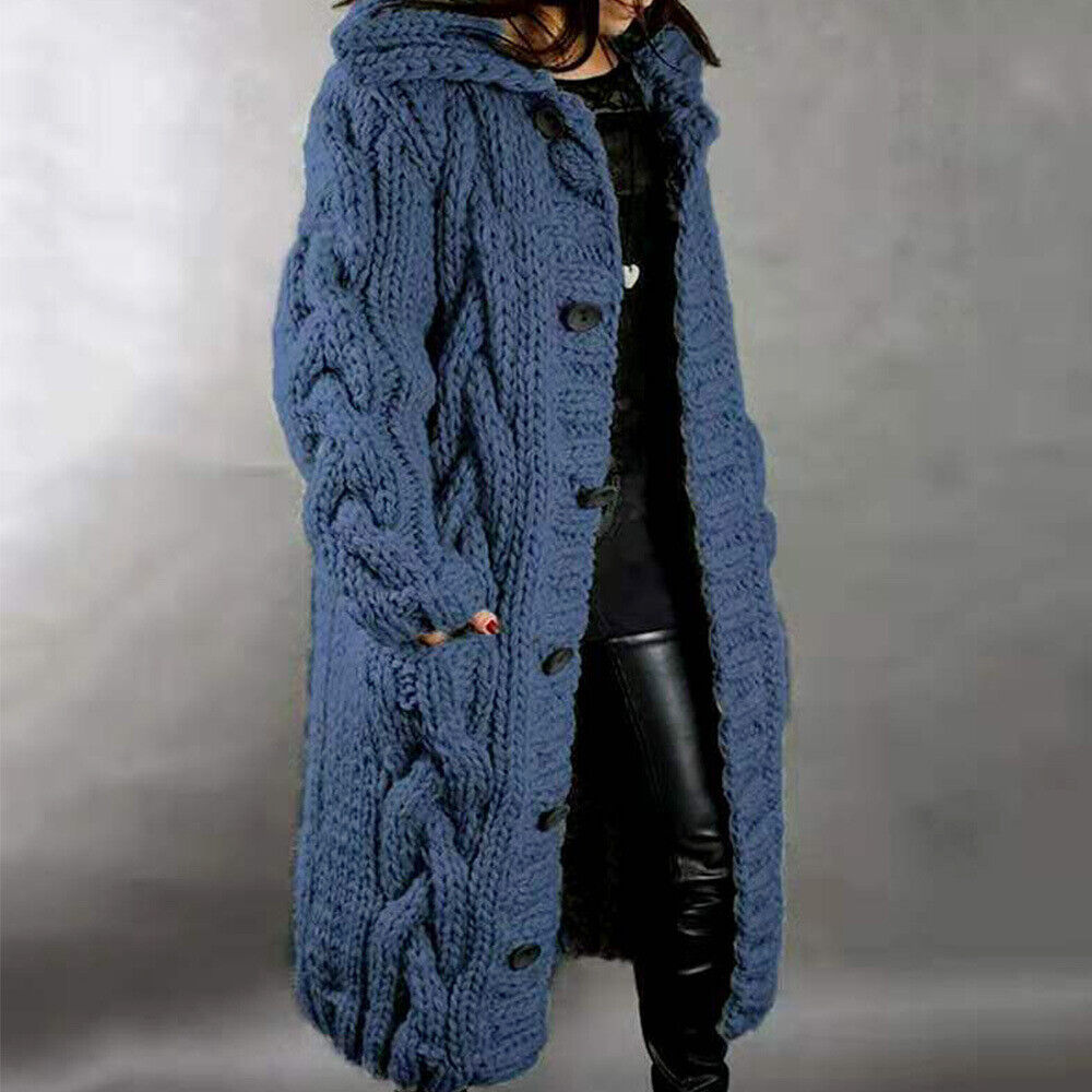 Street-wave Women's Water-Repellent Knit Cardigan Coat With Fashionable Weatherproof Comfort