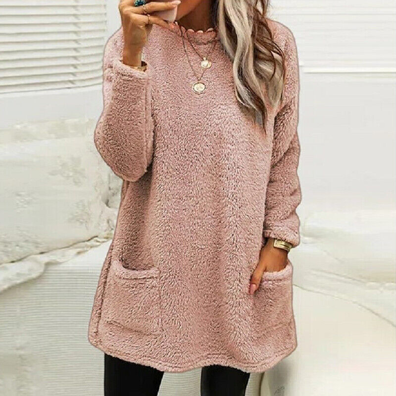 Street Wave Cozy Oversized Fuzzy Knit Sweater For Women Warm And Soft Pullover For Fall Winter