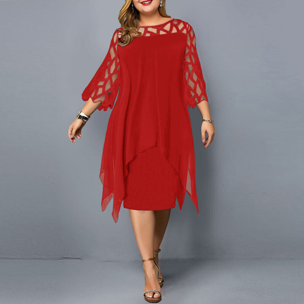 Plus Size Midi Dress StreetWave Elegant Flattering Fit For Women
