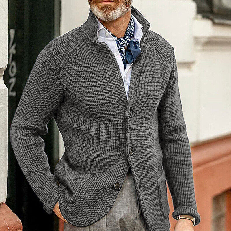 Street Wave Mens Knit Cardigan Jacket With Cozy Warmth And Modern Fit For Everyday Style
