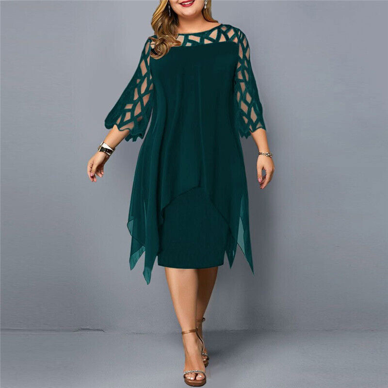 Plus Size Midi Dress StreetWave Elegant Flattering Fit For Women