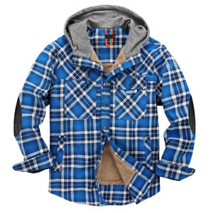 Street-Wave Men's Plaid Jacket Warm Fleece-Lined with Cozy Comfort and Handy Pockets