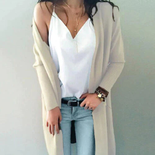 Street-Wave Soft Long Cardigan For Women, Elegant Comfort, Flexible Layering, Chic Everyday Wear