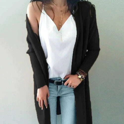 Street-Wave Soft Long Cardigan For Women, Elegant Comfort, Flexible Layering, Chic Everyday Wear