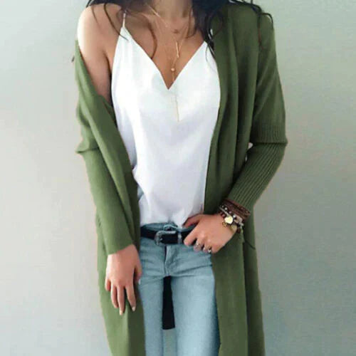 Street-Wave Soft Long Cardigan For Women, Elegant Comfort, Flexible Layering, Chic Everyday Wear