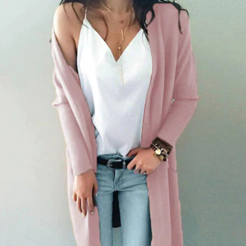 Street-Wave Soft Long Cardigan For Women, Elegant Comfort, Flexible Layering, Chic Everyday Wear