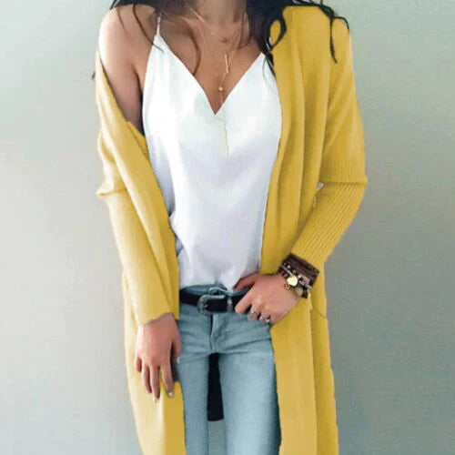 Street-Wave Soft Long Cardigan For Women, Elegant Comfort, Flexible Layering, Chic Everyday Wear