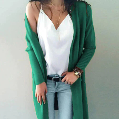 Street-Wave Soft Long Cardigan For Women, Elegant Comfort, Flexible Layering, Chic Everyday Wear
