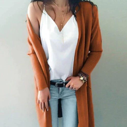 Street-Wave Soft Long Cardigan For Women, Elegant Comfort, Flexible Layering, Chic Everyday Wear