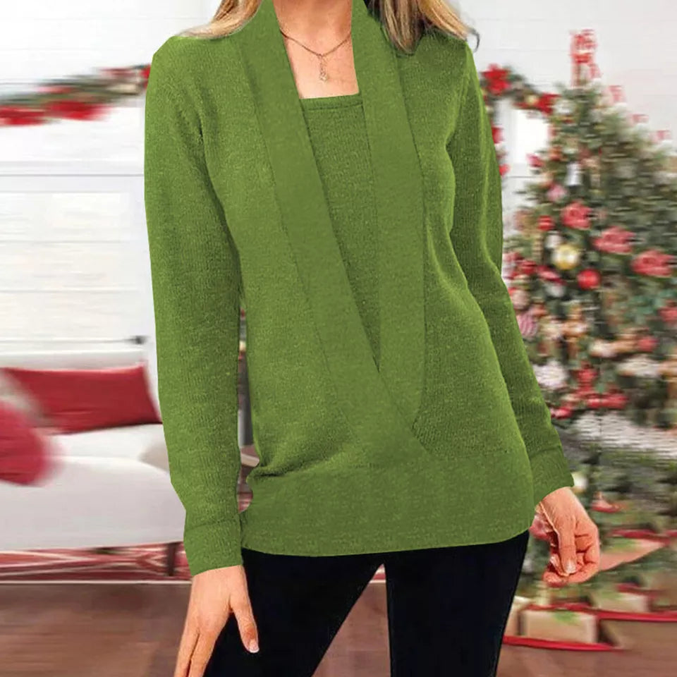 Street-wave Knit Pullover With Long Sleeves For Women Cozy Warmth Effortless Chic