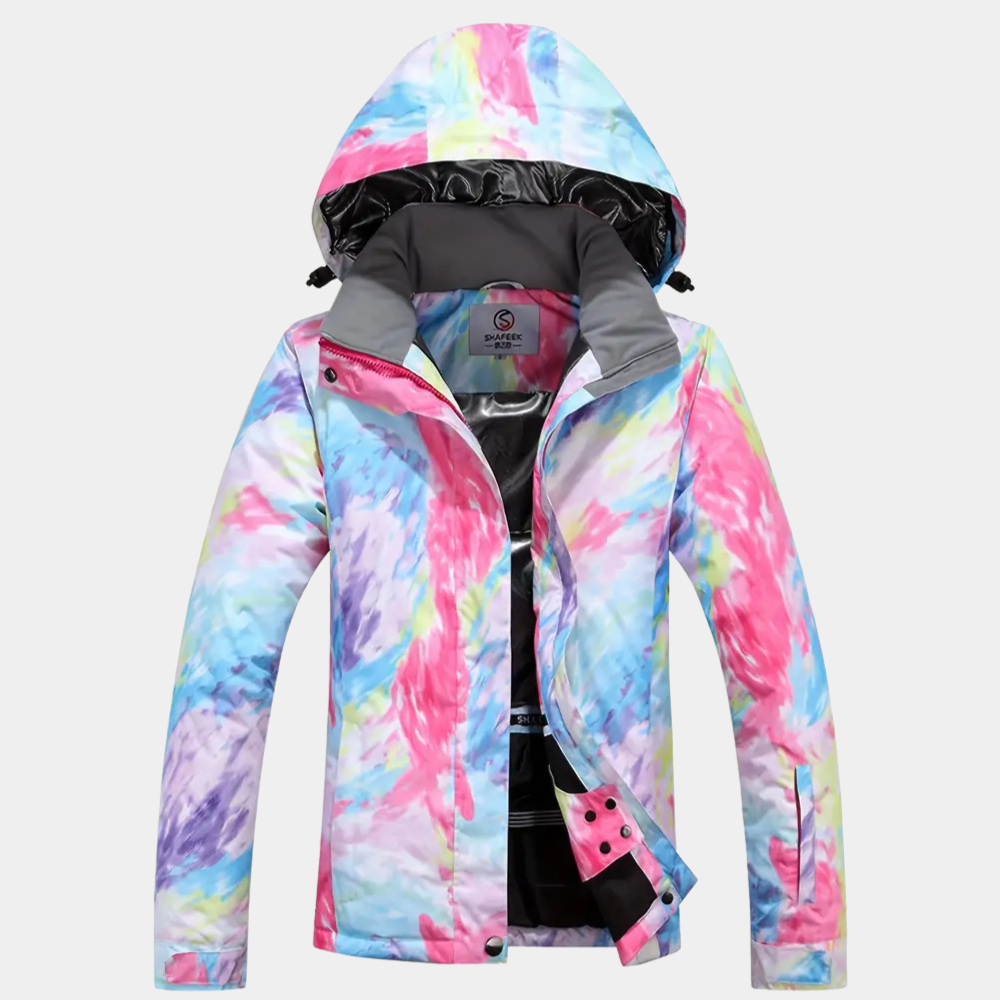 Street-Wave Womens Outdoor Winter Jacket Warmth And Style For Cold Adventures Colorful Print