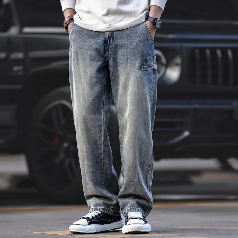 Street-wave Men's Slim Fit Summer Denim Jeans Lightweight Breathable Comfort for Style Conscious Men
