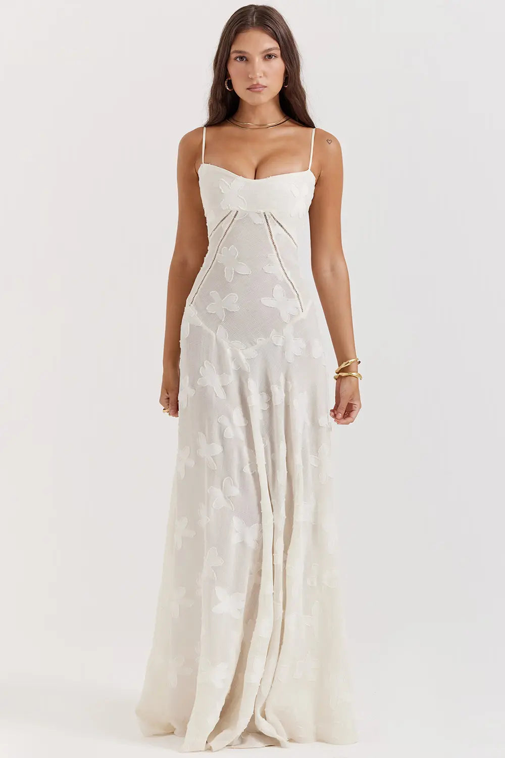 Women's Long Summer Dress with Open Back and Adjustable Straps