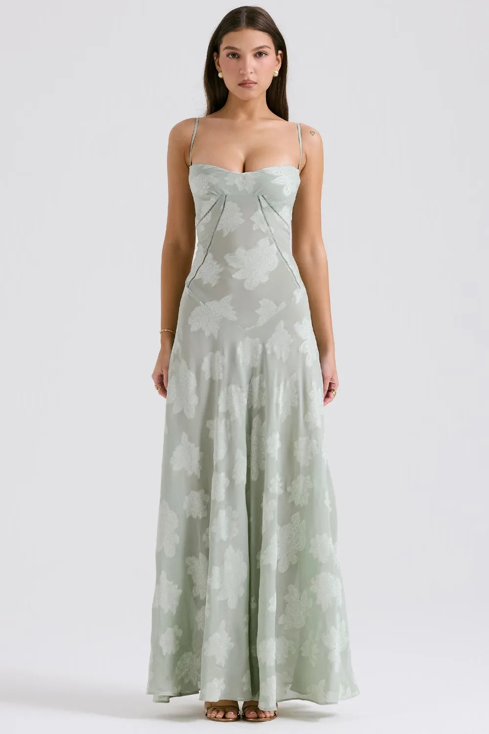 Women's Long Summer Dress with Open Back and Adjustable Straps