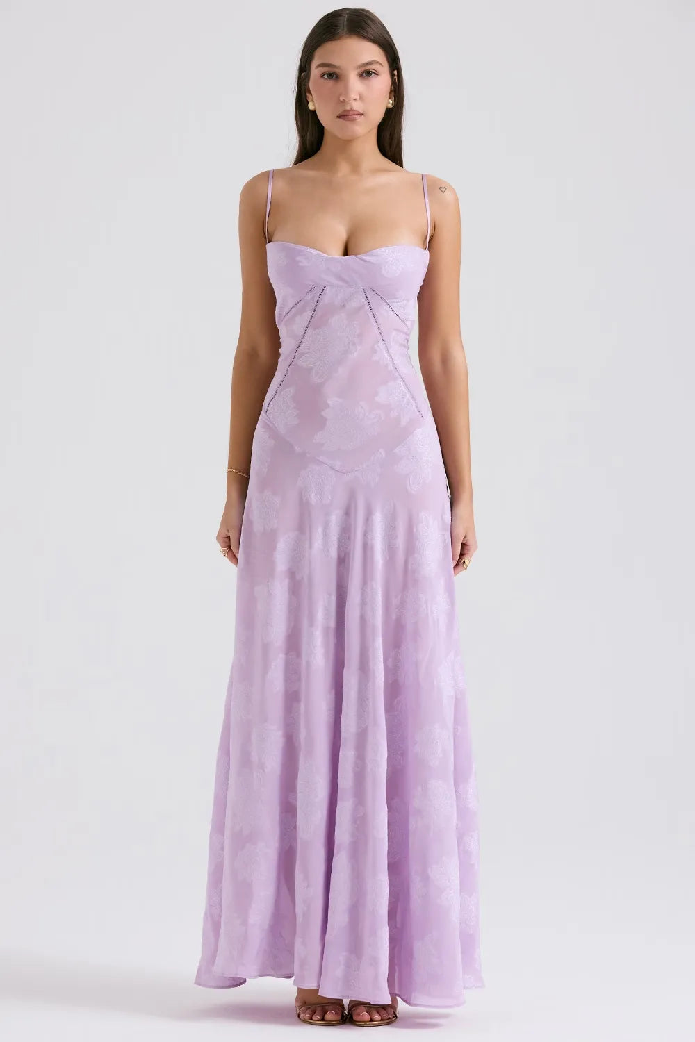 Women's Long Summer Dress with Open Back and Adjustable Straps